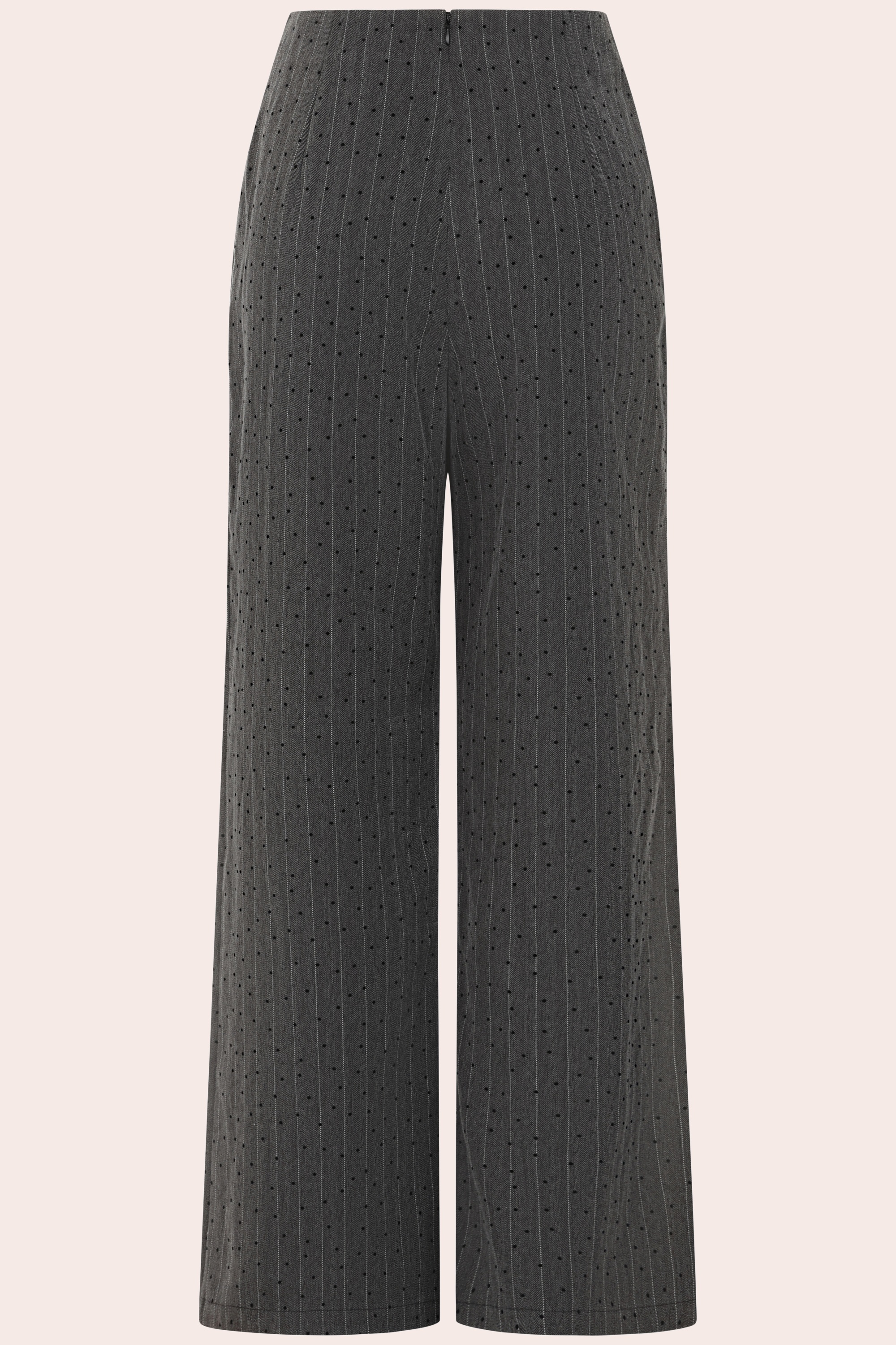Banned Retro - Penny Polka Gestreifte Hose in Grau 2