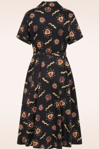 Banned Retro - Bella True Love Cotton Swing Dress in Black 3