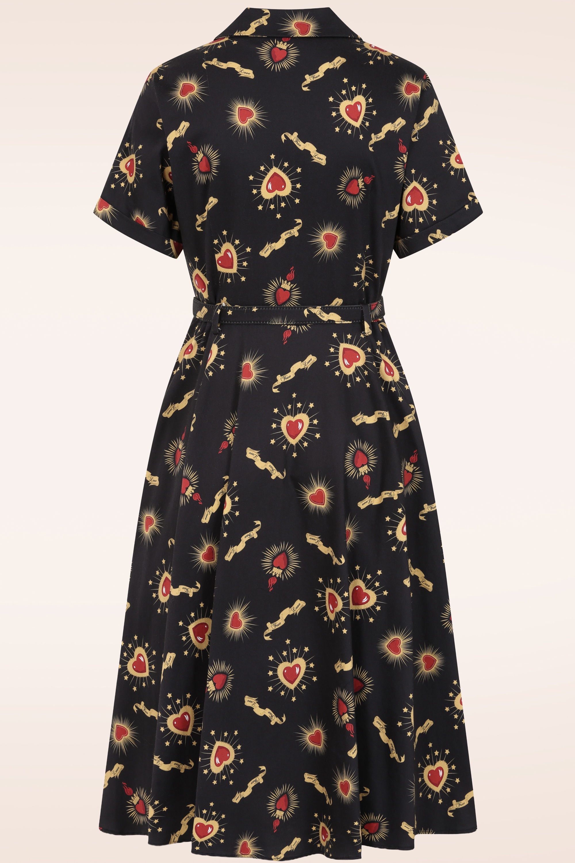 Banned Retro - Bella True Love Cotton Swing Dress in Black 3