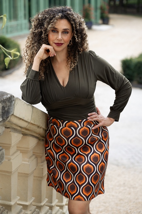 Vintage Chic for Topvintage - Topvintage exclusive ~ Bobby Retro rokje in oranje