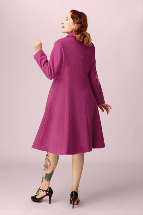 Hearts & Roses - Exclusivité Topvintage ~ Manteau évasé Vanity en rose 3