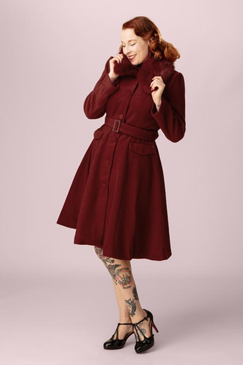 Hearts & Roses - Exclusivité Topvintage ~ Manteau évasé Anita en rouille