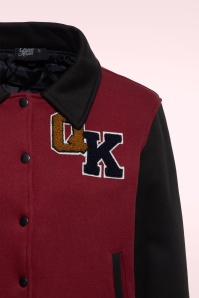 Queen Kerosin - Blouson américain Nashville High School en rouge et noir 3