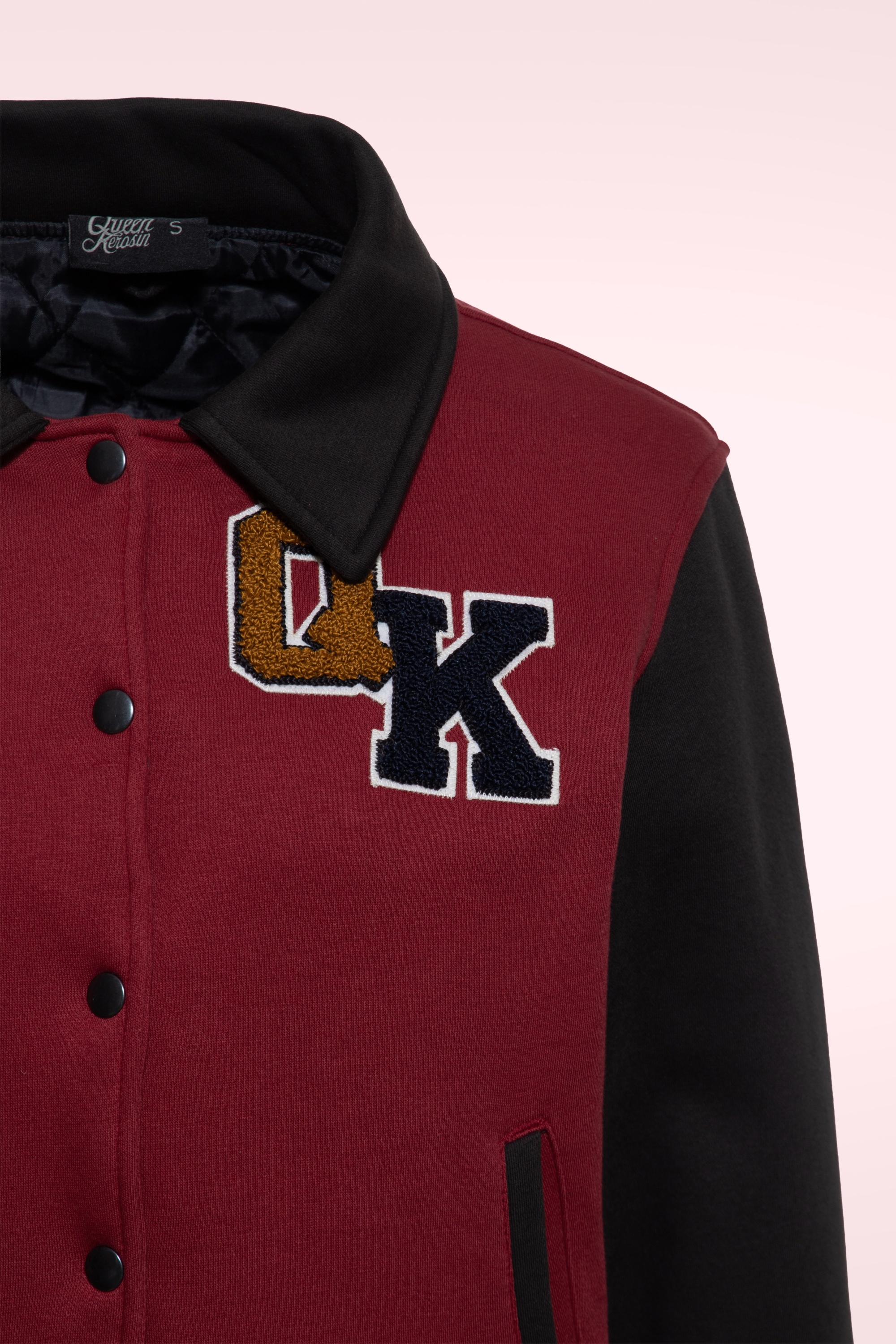 Queen Kerosin - Blouson américain Nashville High School en rouge et noir 3