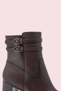 Tamaris - Bottines en cuir Lara en merlot 3