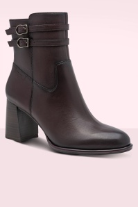Tamaris - Bottines en cuir Lara en merlot 2