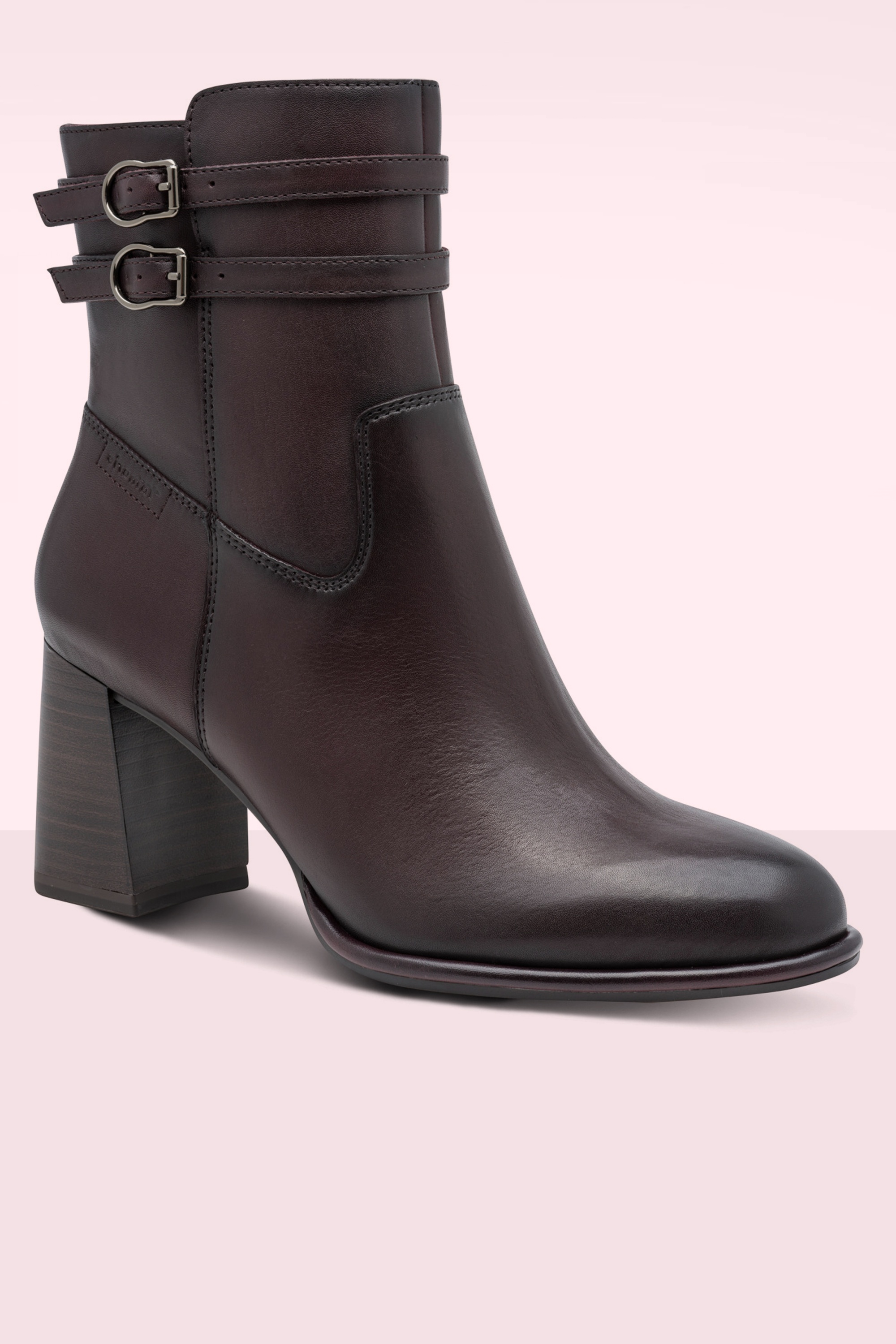 Tamaris - Bottines en cuir Lara en merlot 2