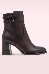 Tamaris - Bottines en cuir Lara en merlot