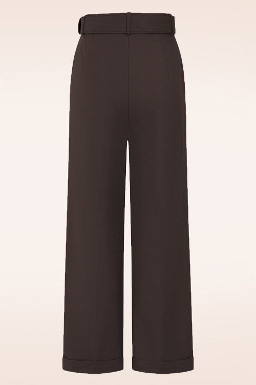 Banned Retro - Pantalon Joanna en marron 4