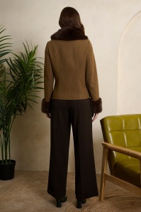 Banned Retro - Pantalon Joanna en marron 3