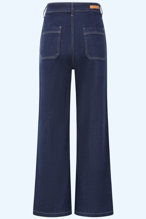 Bienvenue chez Topvintage, votre destination en ligne pour les vêtements, les chaussures et les accessoires de mode rétro ! Chez Topvintage, nous croy - Jean Xenia en bleu foncé 2