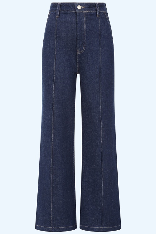 Bienvenue chez Topvintage, votre destination en ligne pour les vêtements, les chaussures et les accessoires de mode rétro ! Chez Topvintage, nous croy - Jean Xenia en bleu foncé