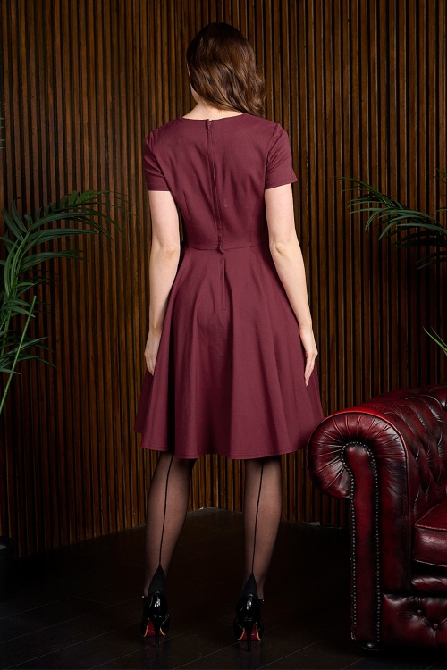 Banned Retro - Della Swingkleid in Weinrot 2