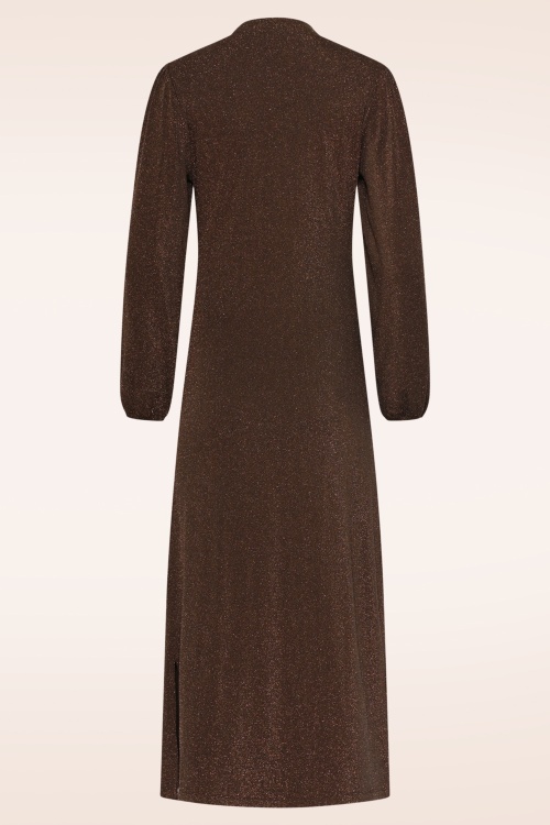 Smashed Lemon - Robe midi Afterglow en marron 6