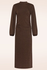 Smashed Lemon - Robe midi Afterglow en marron 2