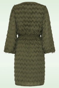 Smashed Lemon - Mila Fringe Festliches Kleid in Armygrün 6