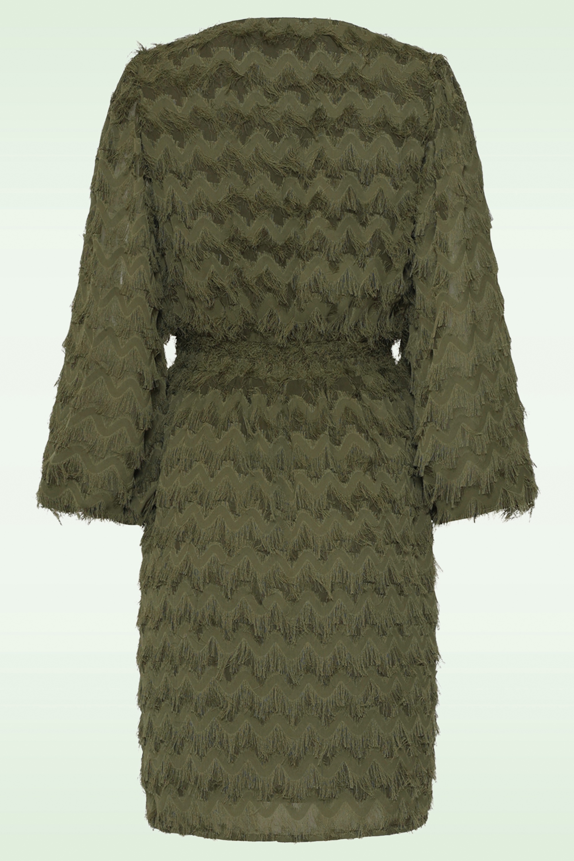 Smashed Lemon - Mila Fringe Festliches Kleid in Armygrün 6
