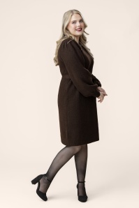 Smashed Lemon - Robe en maille Autumn Hug en marron 2