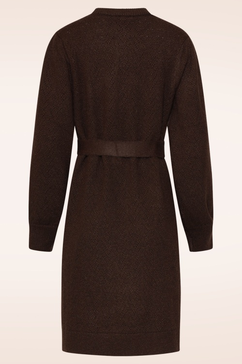 Smashed Lemon - Robe en maille Autumn Hug en marron 5