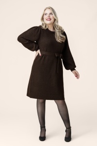 Smashed Lemon - Robe en maille Autumn Hug en marron