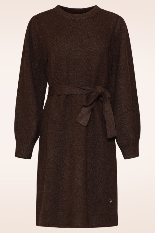 Smashed Lemon - Robe en maille Autumn Hug en marron 3