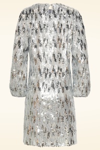 Smashed Lemon - Celeste Midnight Disco Dress in Silver 4