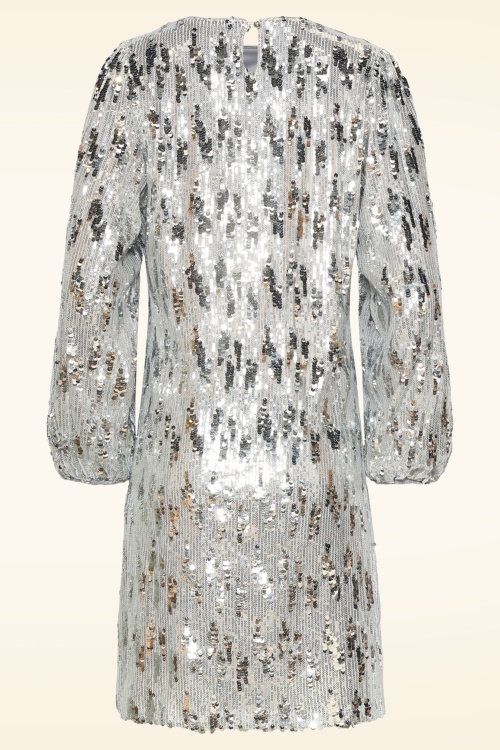 Smashed Lemon - Celeste Midnight Disco Dress in Silver 4