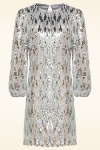 Smashed Lemon - Celeste Midnight Disco Dress in Silver 2