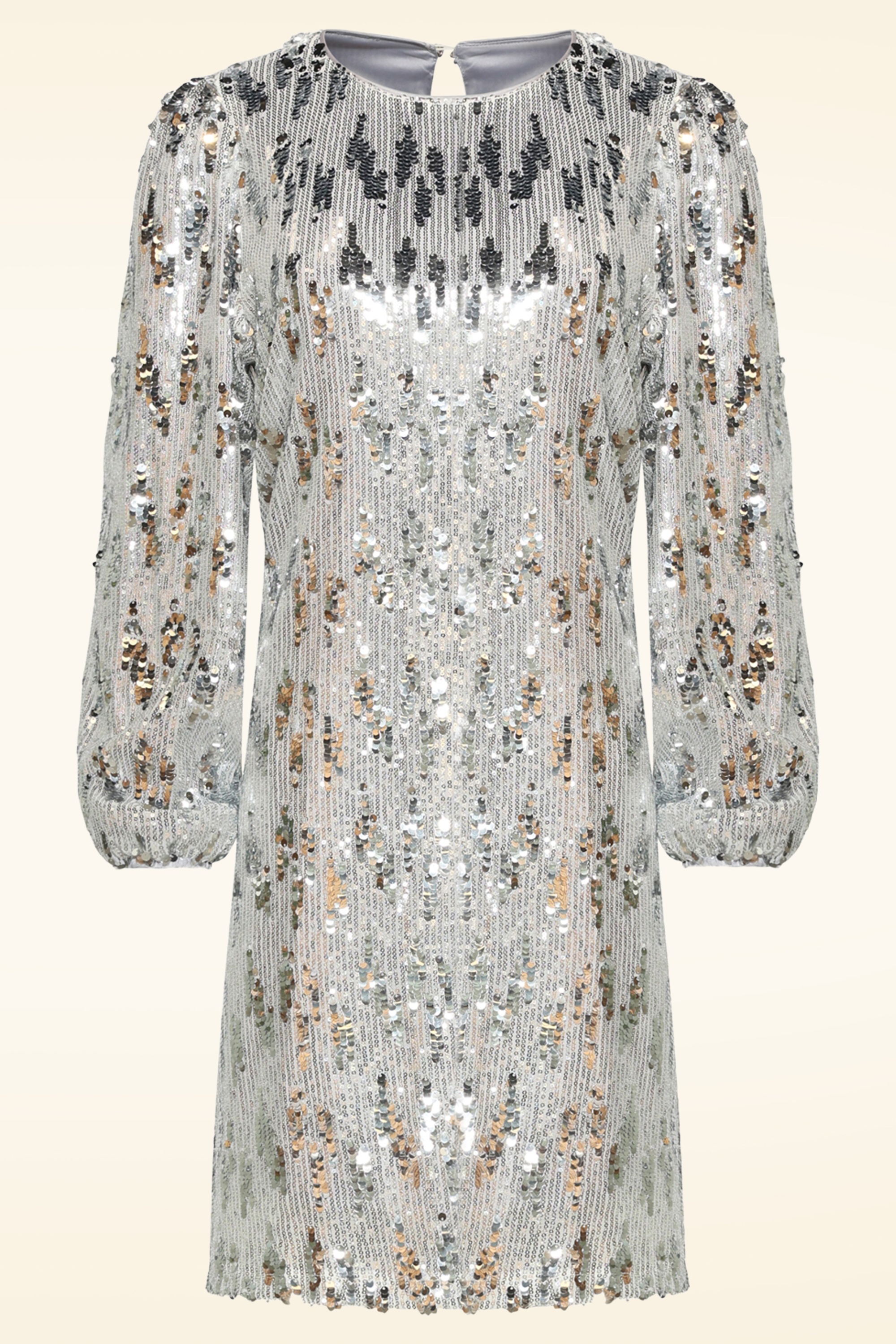 Smashed Lemon - Celeste Midnight Disco Dress in Silver 2