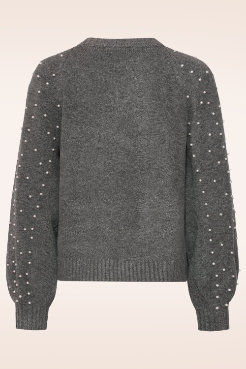 Smashed Lemon - Pearl Crush Knitted Sweater in Grey 4