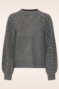 Smashed Lemon - Pearl Crush Knitted Sweater in Grey 2