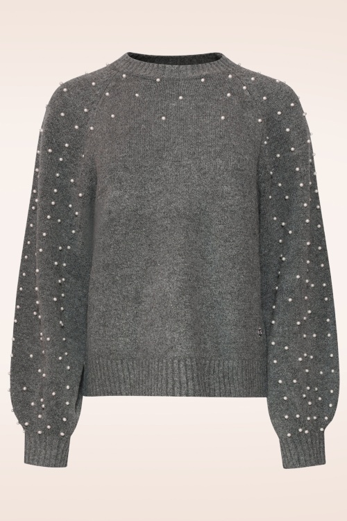 Smashed Lemon - Pearl Crush Knitted Sweater in Grey 2