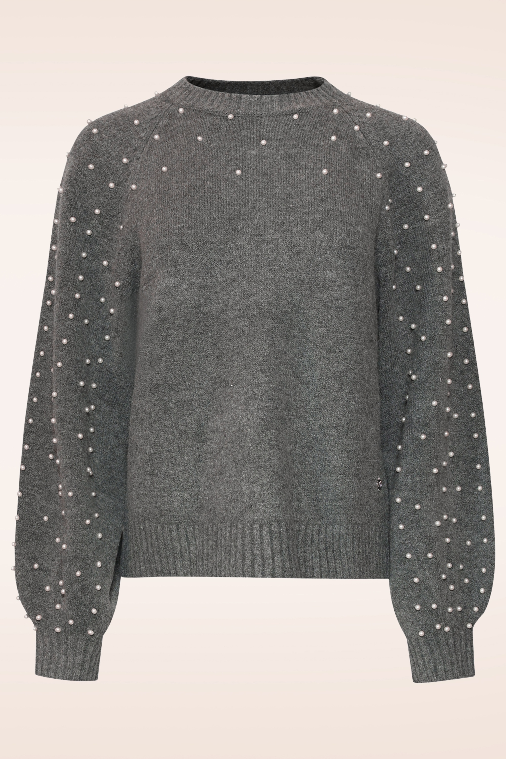 Smashed Lemon - Pearl Crush Knitted Sweater in Grey 2