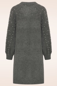 Smashed Lemon - Pearl Crush Knitted Dress in Grey 4