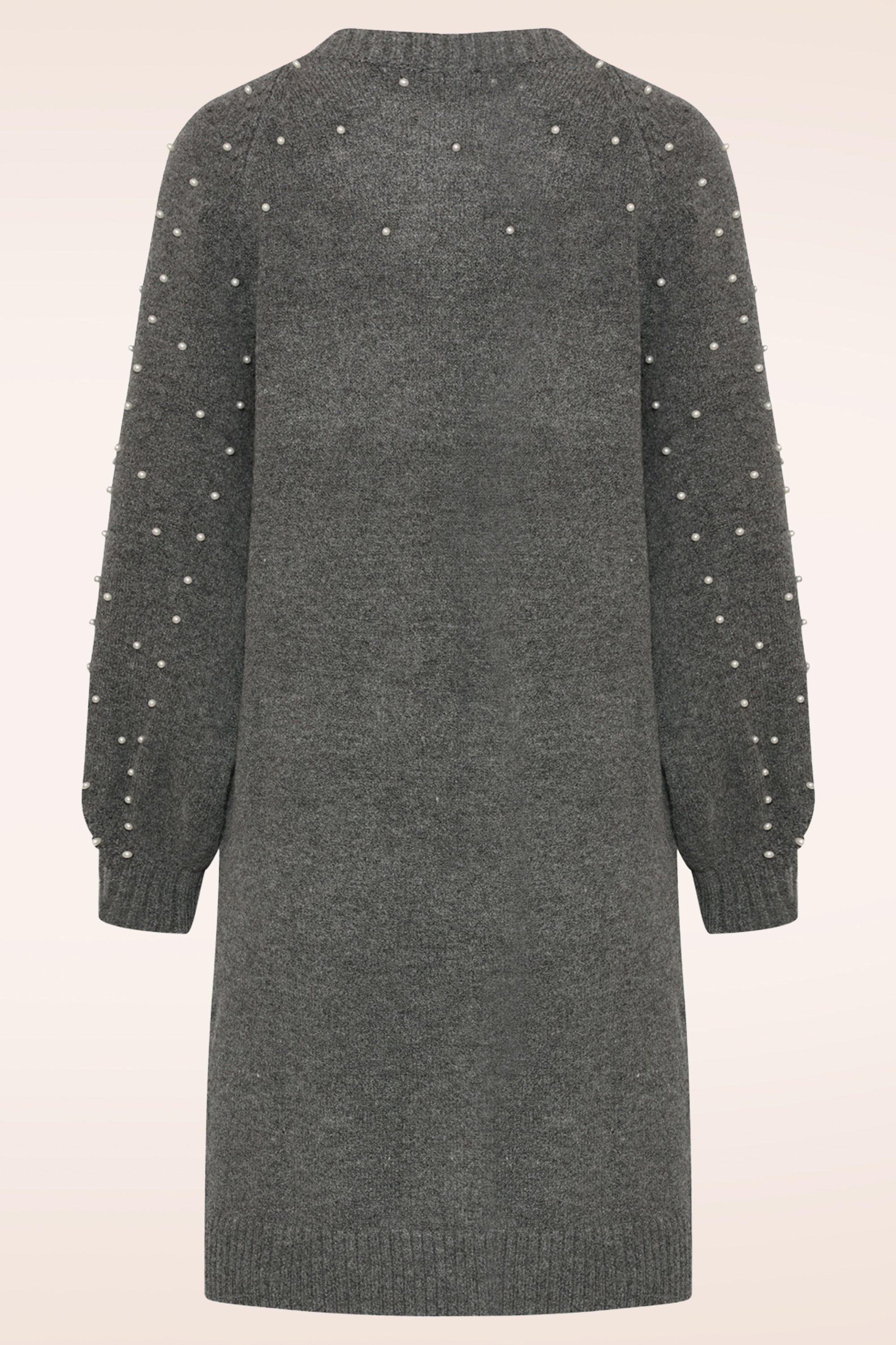 Smashed Lemon - Pearl Crush Knitted Dress in Grey 4