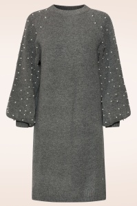Smashed Lemon - Pearl Crush Knitted Dress in Grey 2