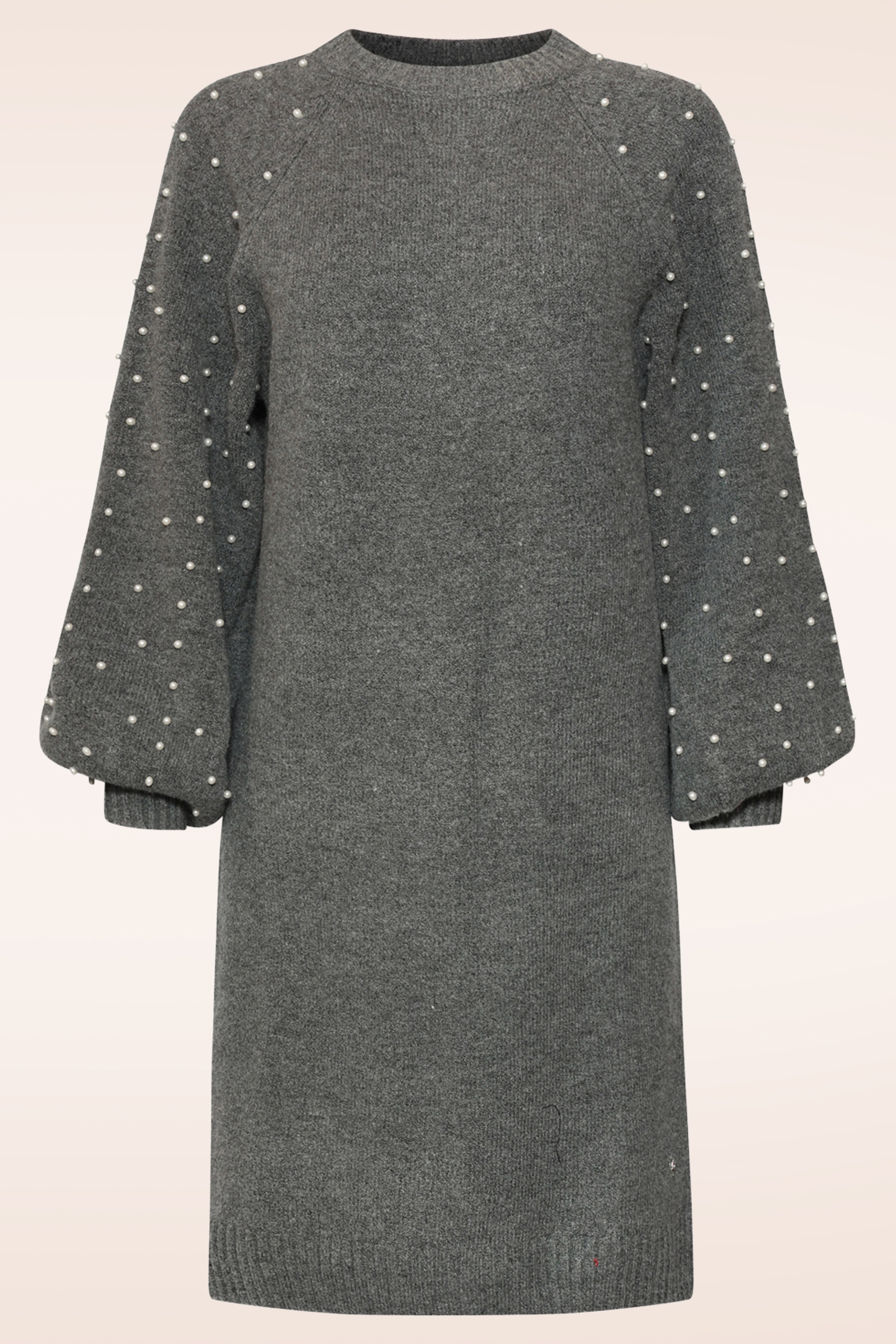Smashed Lemon - Pearl Crush Knitted Dress in Grey 2