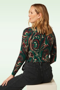 King Louie - Rollneck Maude Top in Botanical Green 3