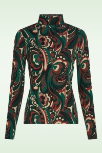 King Louie - Rollneck Maude Top in Botanical Green 2