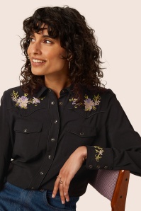 King Louie - Western Rosetta Embroidery blouse in zwart 3