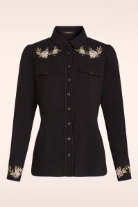 King Louie - Western Rosetta Embroidery blouse in zwart 2