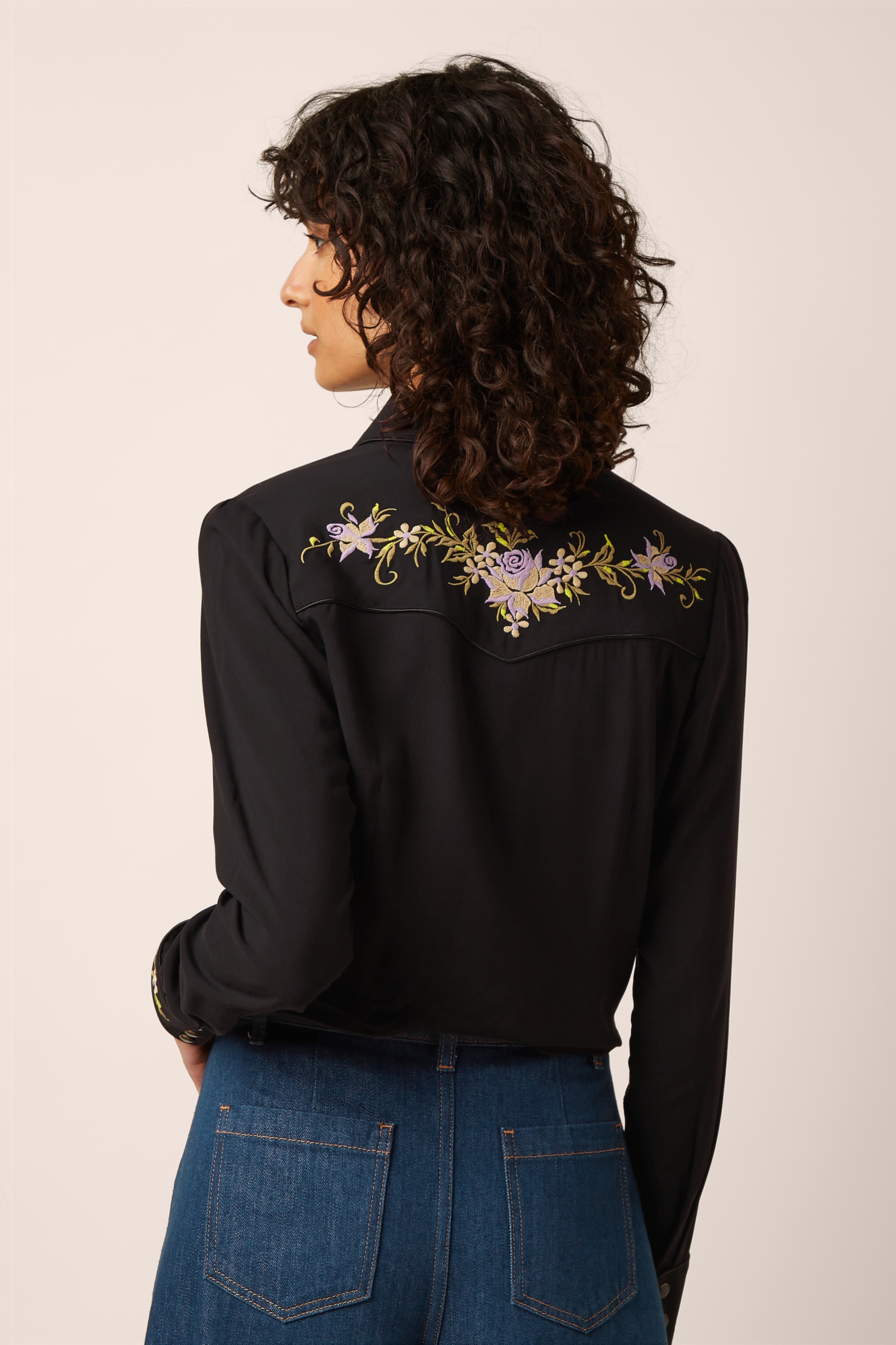 King Louie - Western Rosetta Embroidery blouse in zwart 4