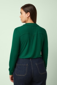 King Louie - Carina Vyne blouse in dennengroen 4