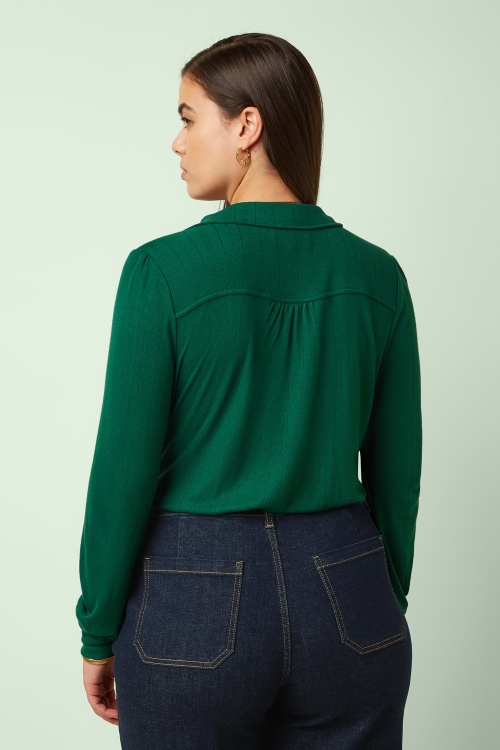King Louie - Carina Vyne blouse in dennengroen 4