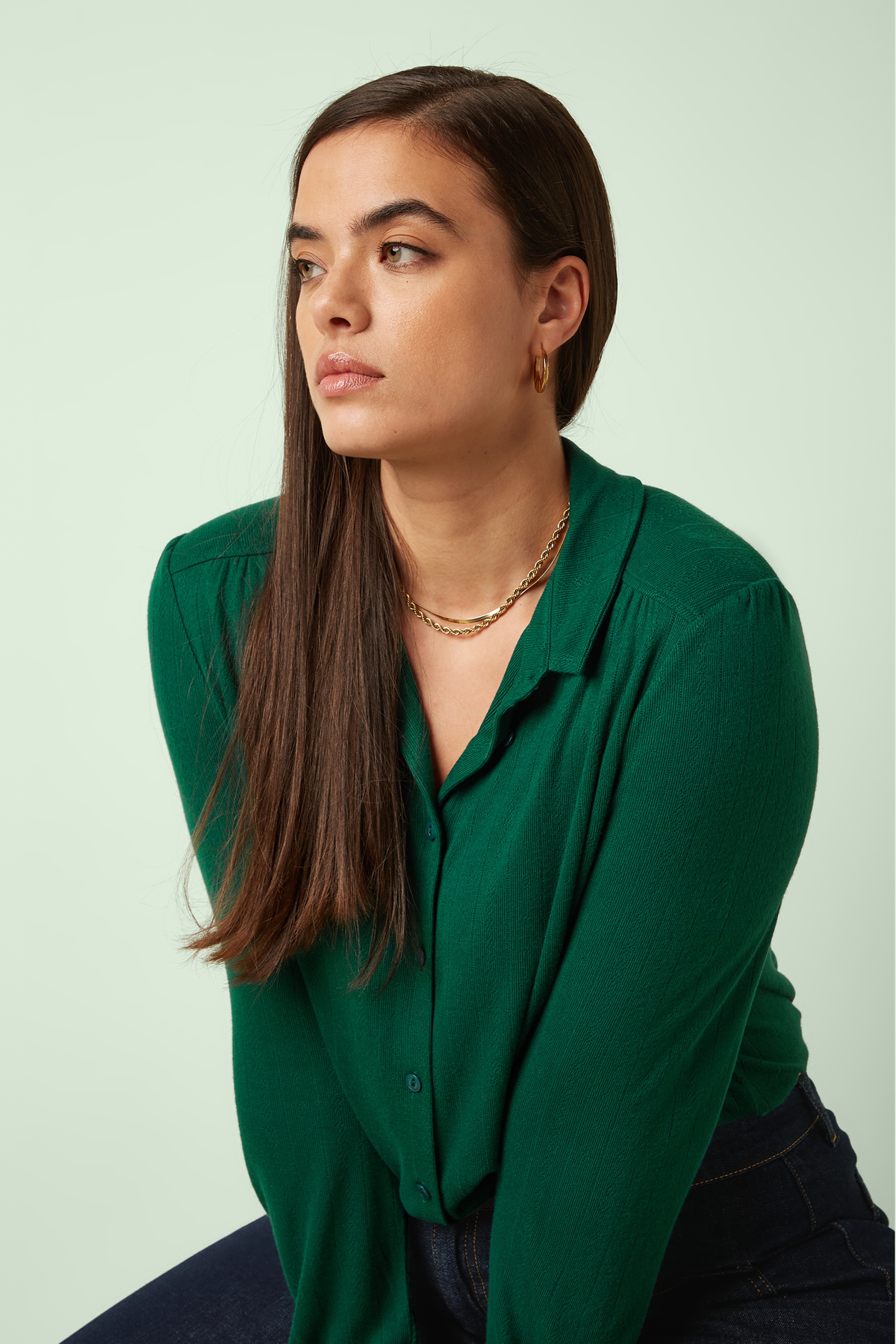 King Louie - Carina Vyne blouse in dennengroen 3