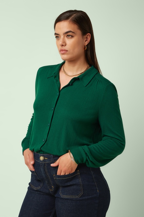 King Louie - Carina Vyne blouse in dennengroen