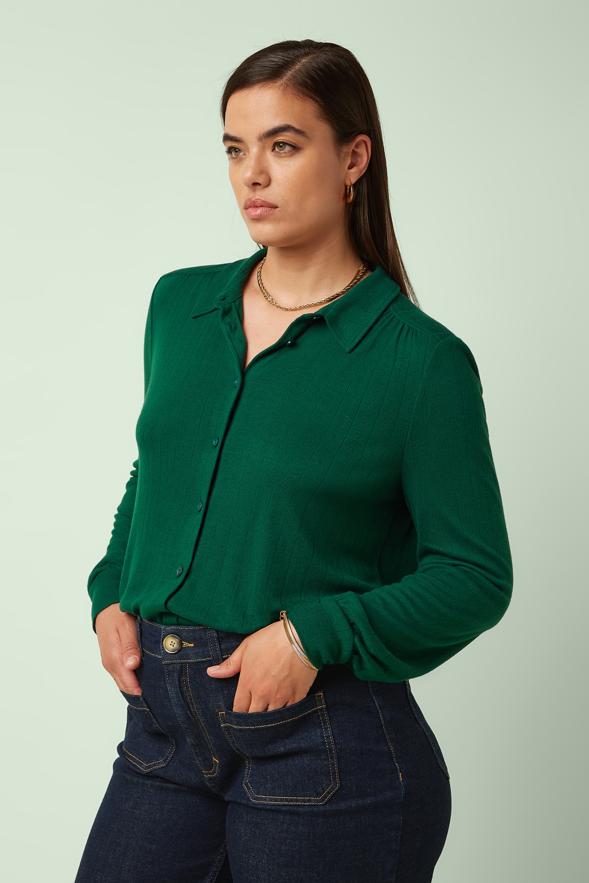 King Louie - Carina Vyne blouse in dennengroen