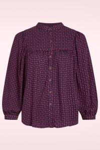 King Louie - Leslie Chartre blouse in avondblauw 2