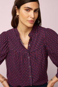 King Louie - Leslie Chartre blouse in avondblauw 3