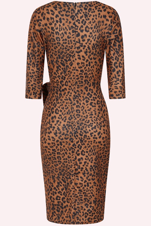 Vintage Chic for Topvintage - Topvintage exclusive ~ Mara pencil jurk in leopard 2